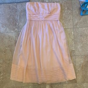 J. Crew silk strapless dress in pale peach. Size 6